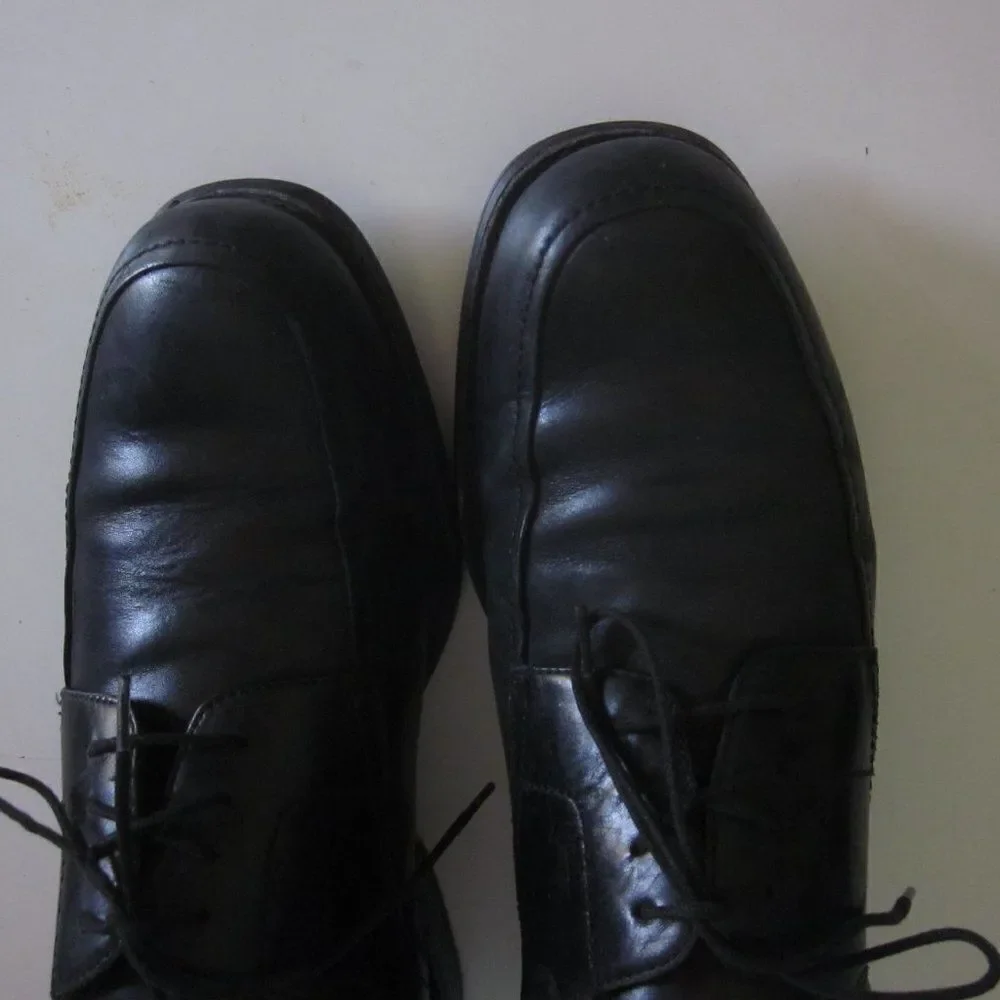 Johnston & Murphy Mens Lace Ups Black Leather 9 M